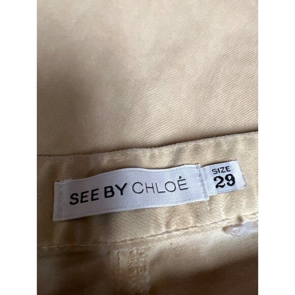 See by Chloe Tan Button Fly Jeans Pants Women's Size 29 - Picture 10 of 12